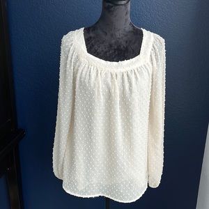 White long sleeve top